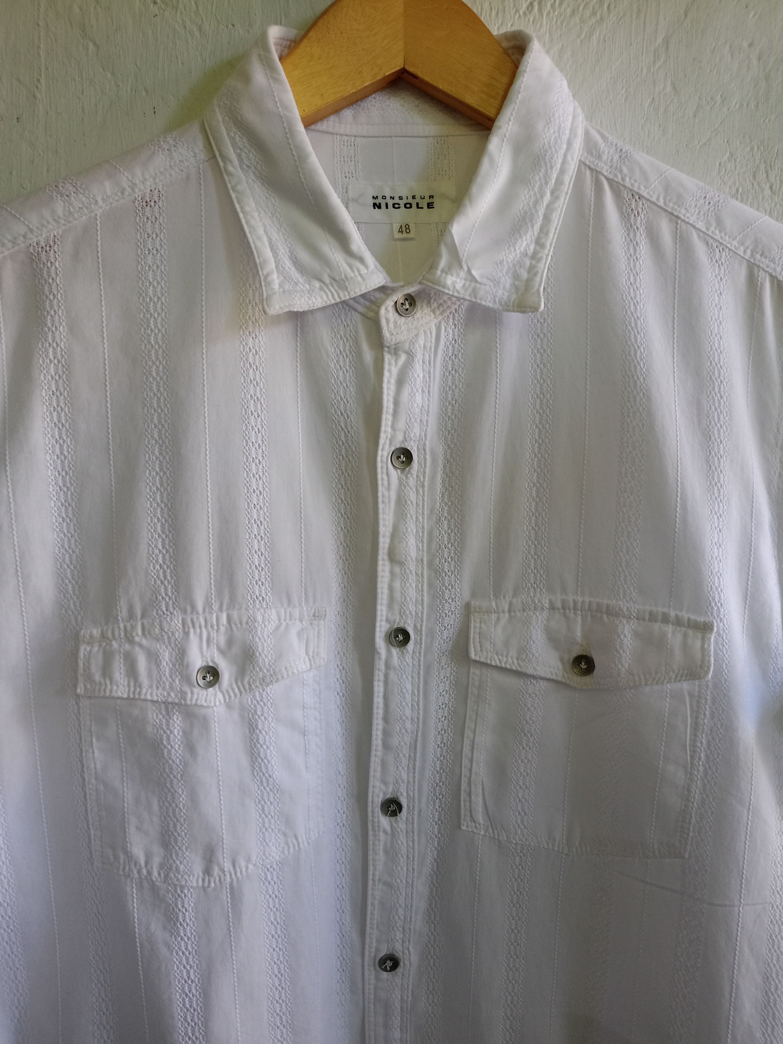 Japanese Brand Monsieur Nicole white button shirts Size US M / EU 48-50 / 2 - 3 Thumbnail