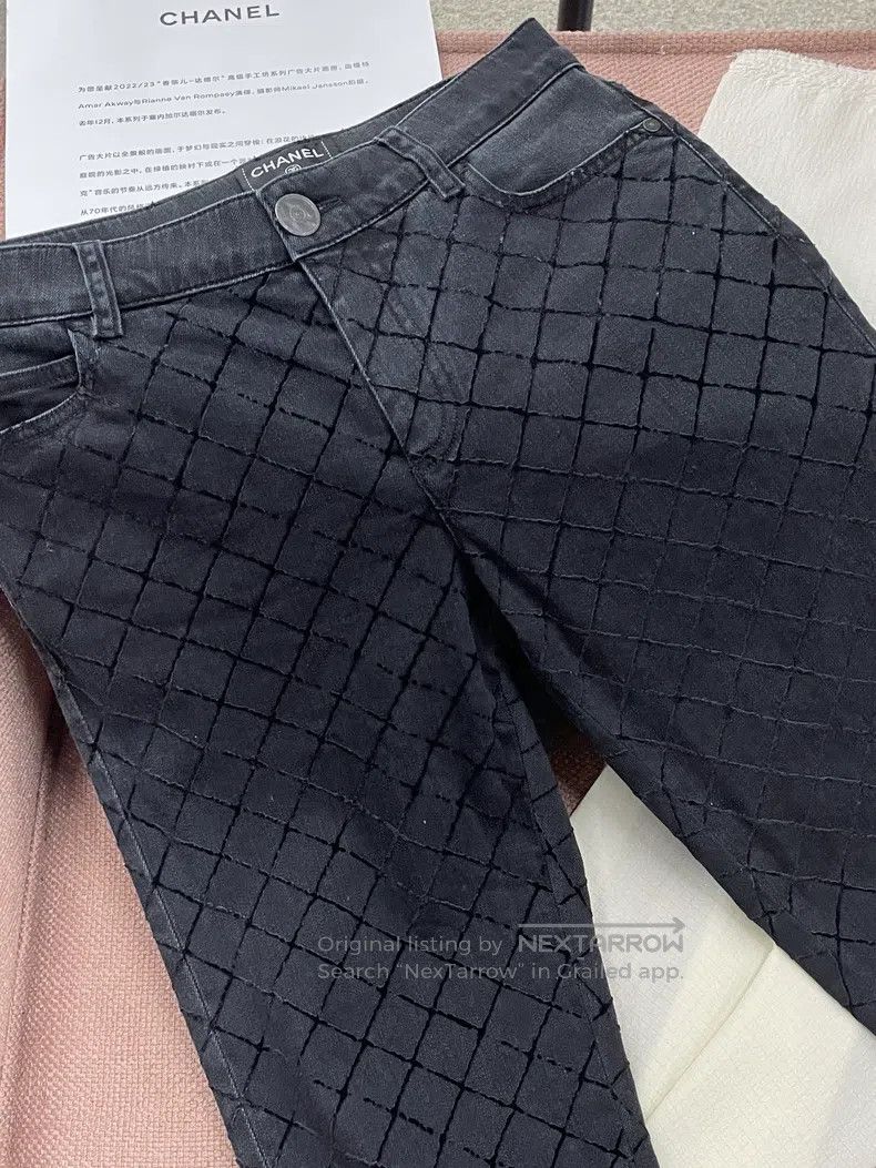 Chanel Chanel Black diamond-patterned jeans Size 25" / US 0 / IT 36 - 2 Thumbnail
