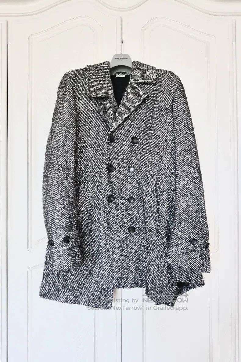 Comme des Garcons Comme Des Garcons Gray snowflake knit diagonal cut coat Size US S / EU 44-46 / 1 - 1 Thumbnail