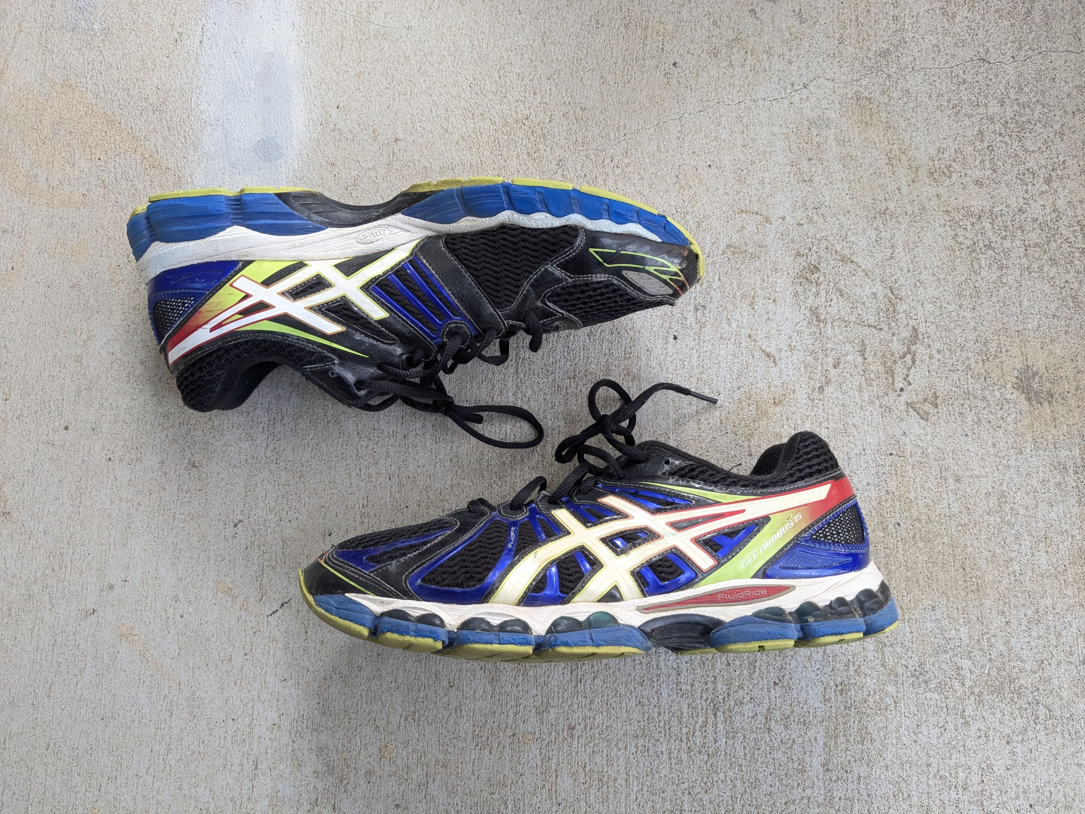 Asics Vintage Asics Gel Nimbus 11 Black Blue T3B0N Size US 11 / EU 44 - 1 Thumbnail