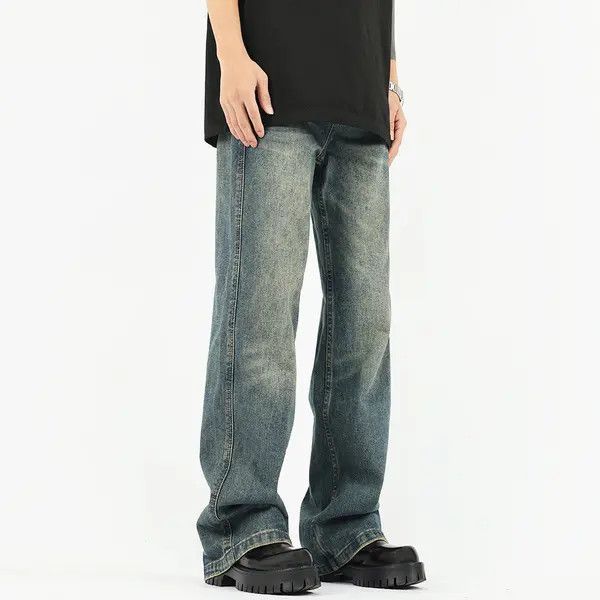 Japanese Brand Nana Washed distressed vintage cleanfit loose jeans for men Size US 32 / EU 48 - 4 Thumbnail