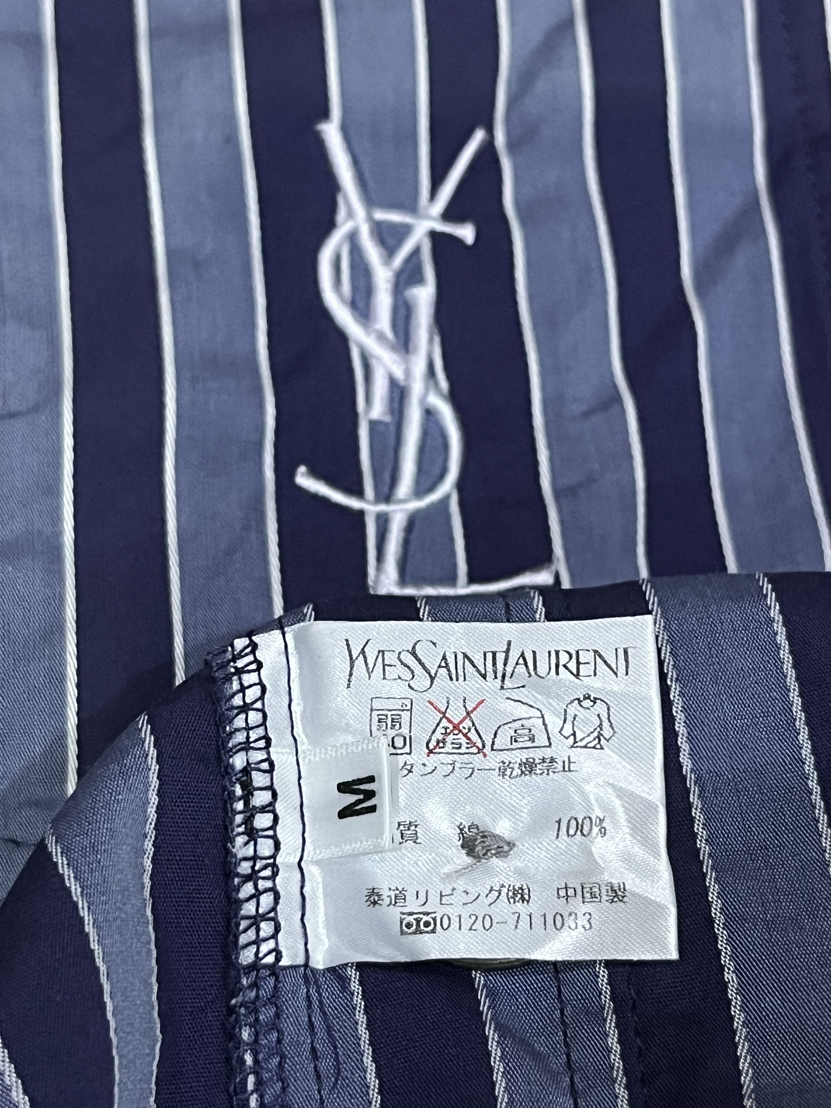 Yves Saint Laurent VERYRARE🔥Vintage YSL Stripe Pajama Set Big Logo Embroidery Size US M / EU 48-50 / 2 - 14 Thumbnail