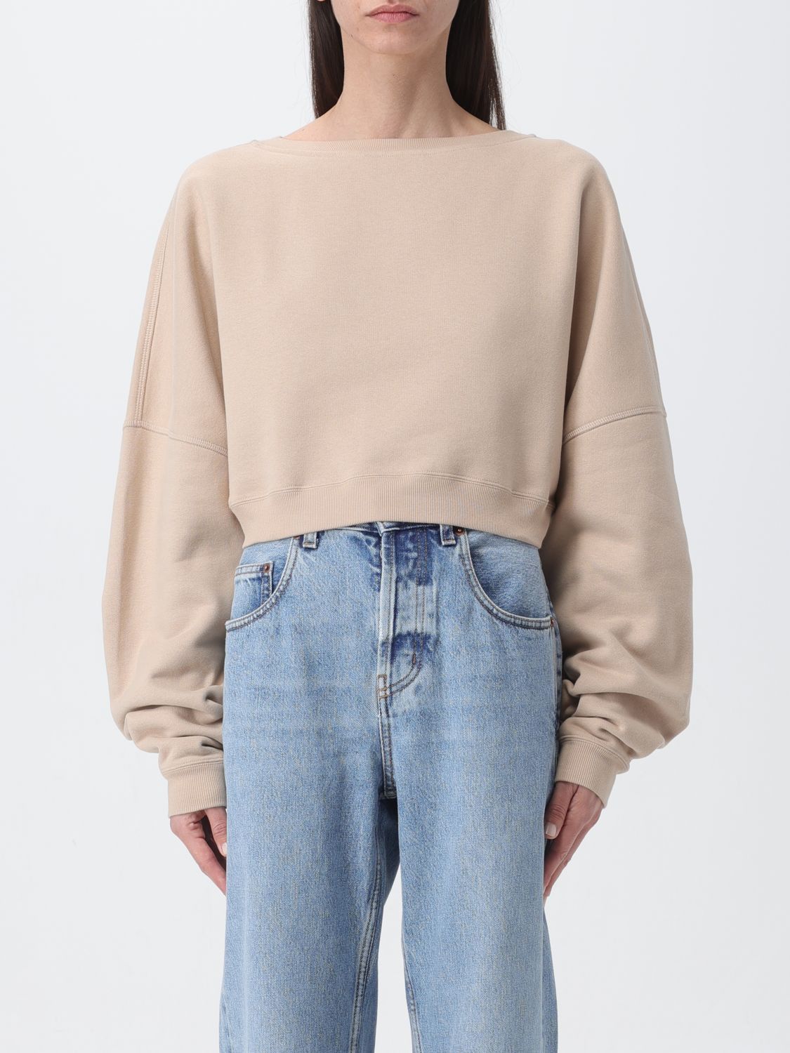 image of Saint Laurent Paris Saint Laurent Sweatshirt Woman Beige, Women's (Size Medium)