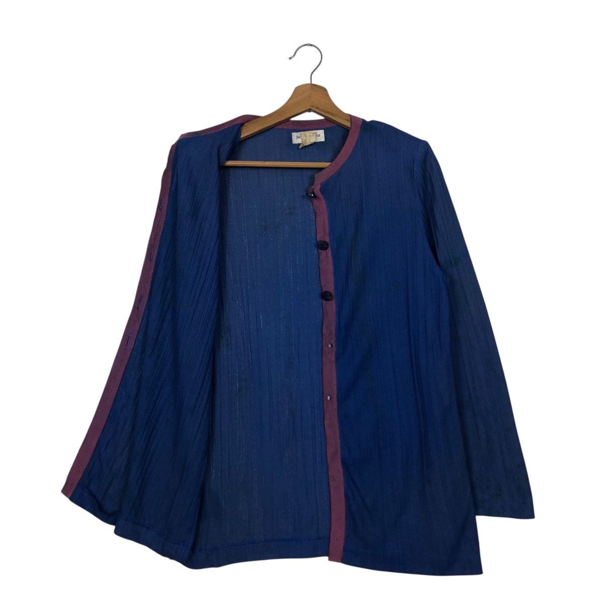 Yves Saint Laurent Vintage Indigo Woven Tunic Shirt Yves Saint Laurent Size M / US 6-8 / IT 42-44 - 12 Thumbnail