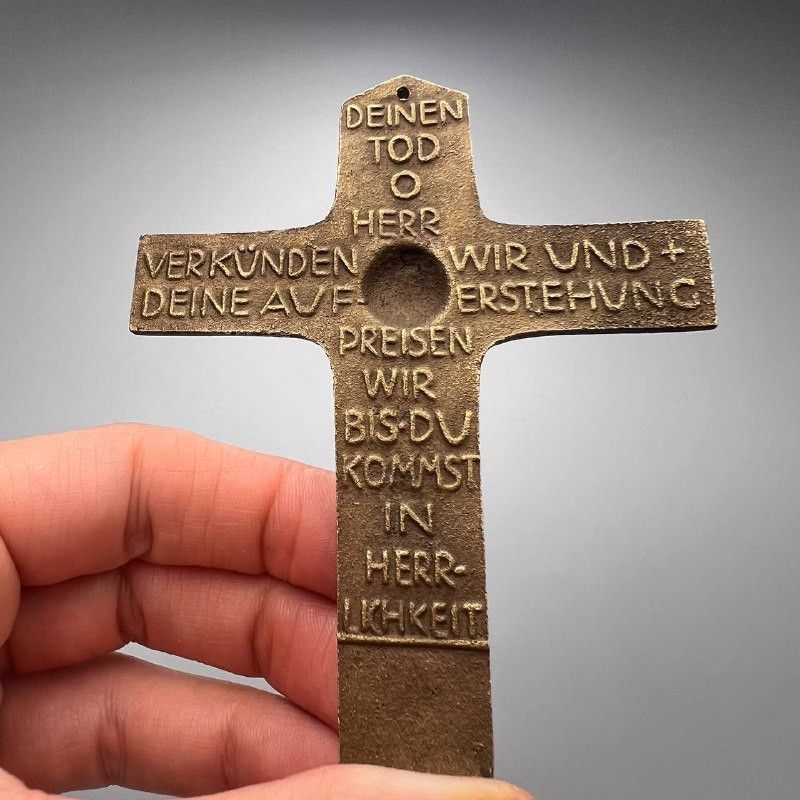 Vintage Vintage Bronze Crucifix Cross Germany Jesus Christ Catholic Size ONE SIZE - 2 Thumbnail