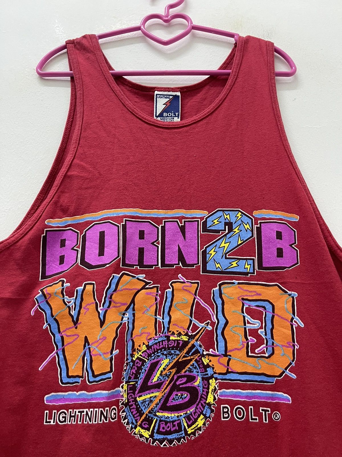 Lightning Bolt Rare 90s Vintage LIGHTNING BOLT Born 2 B Wild Size US M / EU 48-50 / 2 - 2 Thumbnail