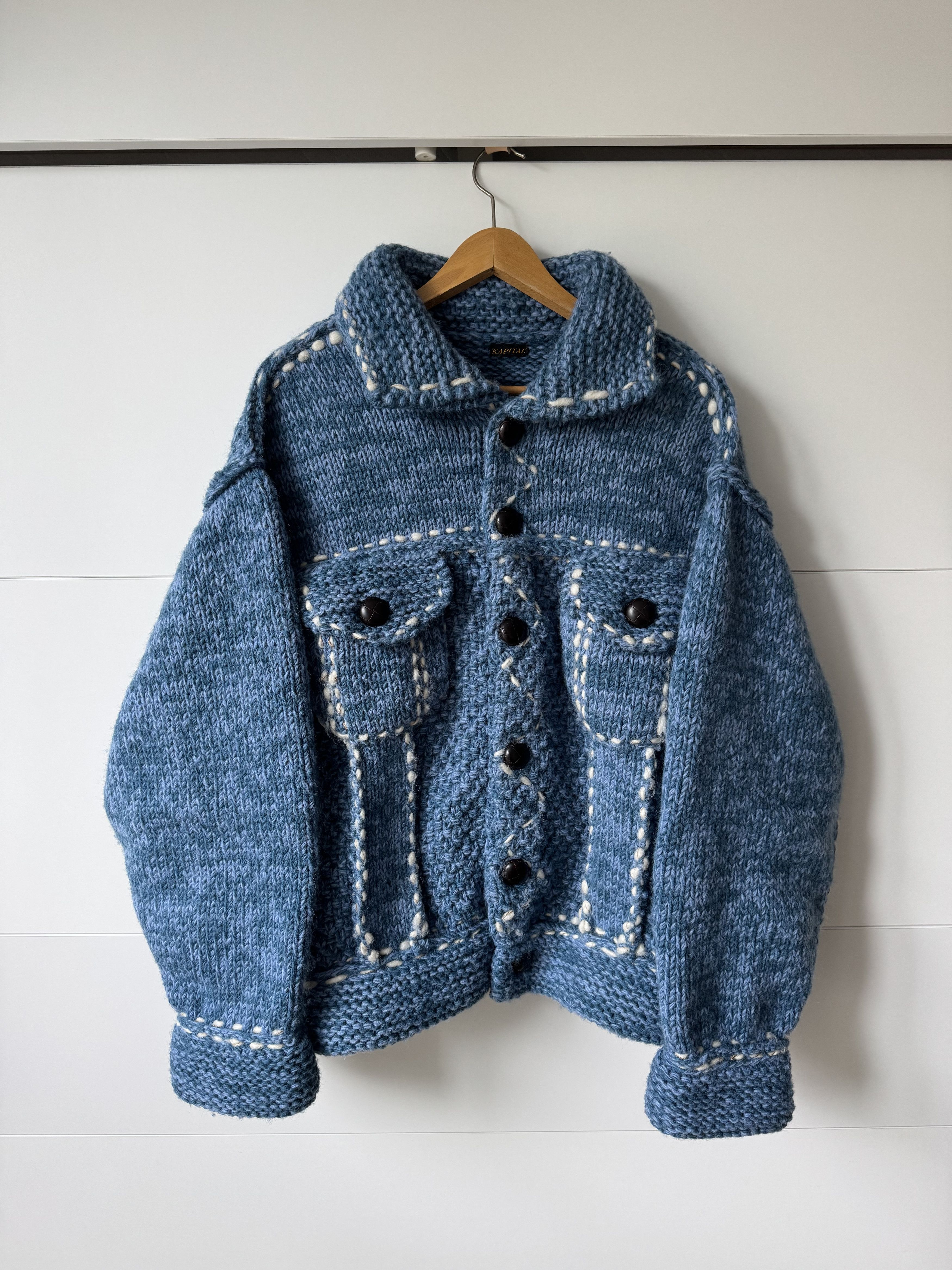 Kapital [OS] Wool Hand Knit Cowichan G Jean in Navy Size US L / EU 52-54 / 3 - 1 Thumbnail