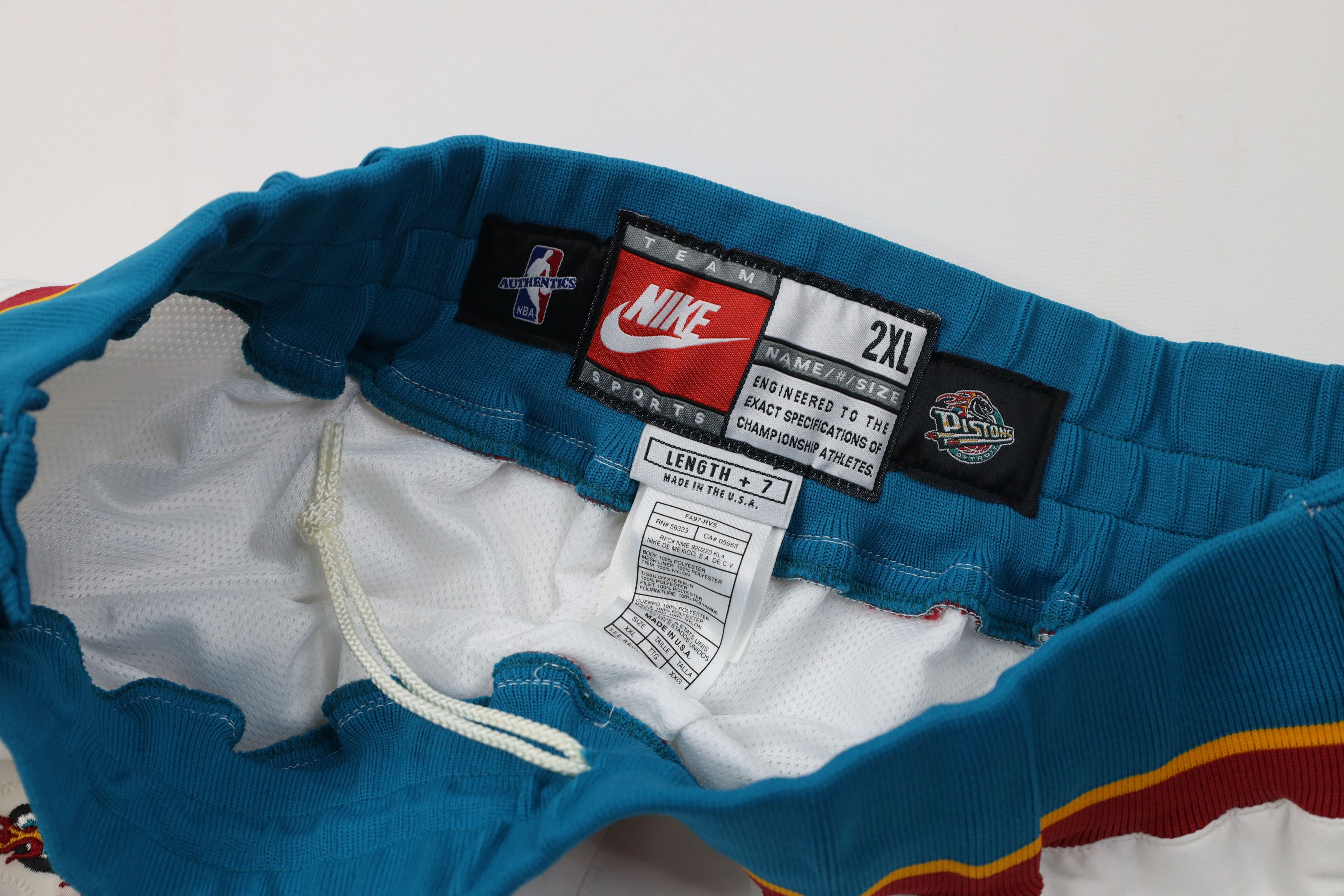 Nike Vintage 90s Nike NBA Detroit Pistons Basketball Pants White Size US 40 / EU 56 - 10 Thumbnail