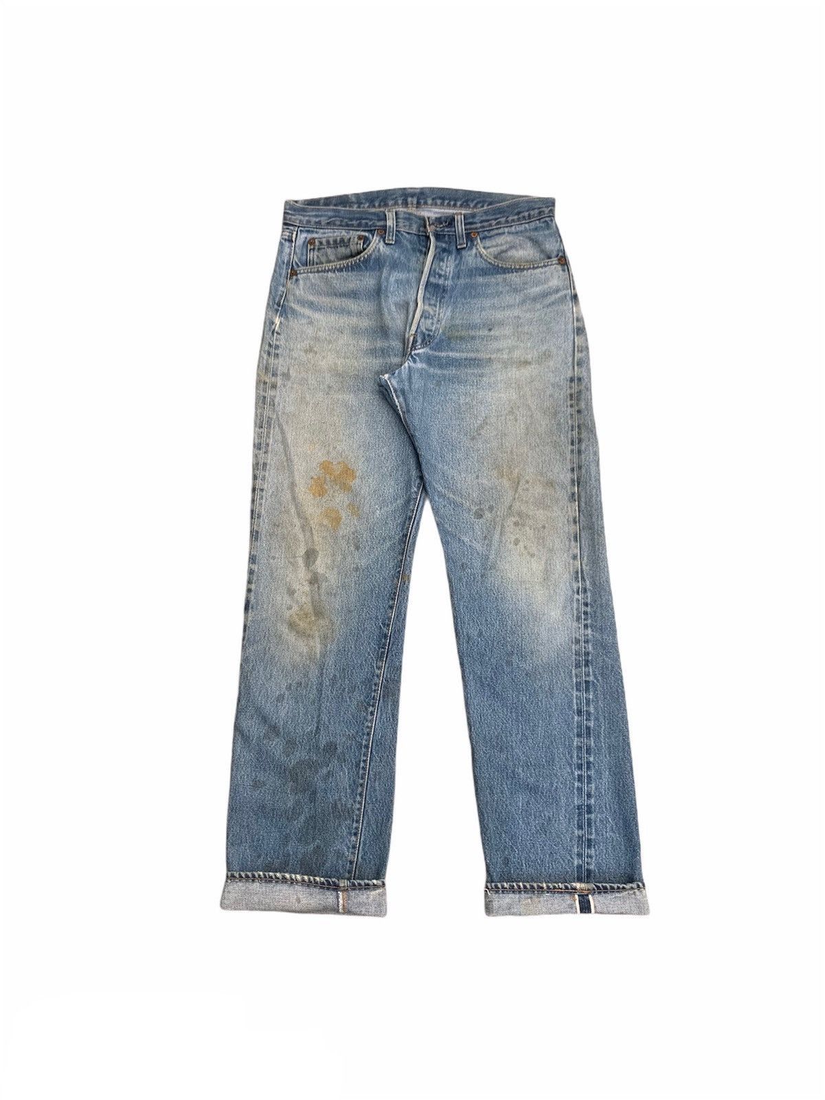 Levi's Vintage 80s Levi's 501 Selvedge Made in USA Distressed Denim Size US 33 - 2 Thumbnail