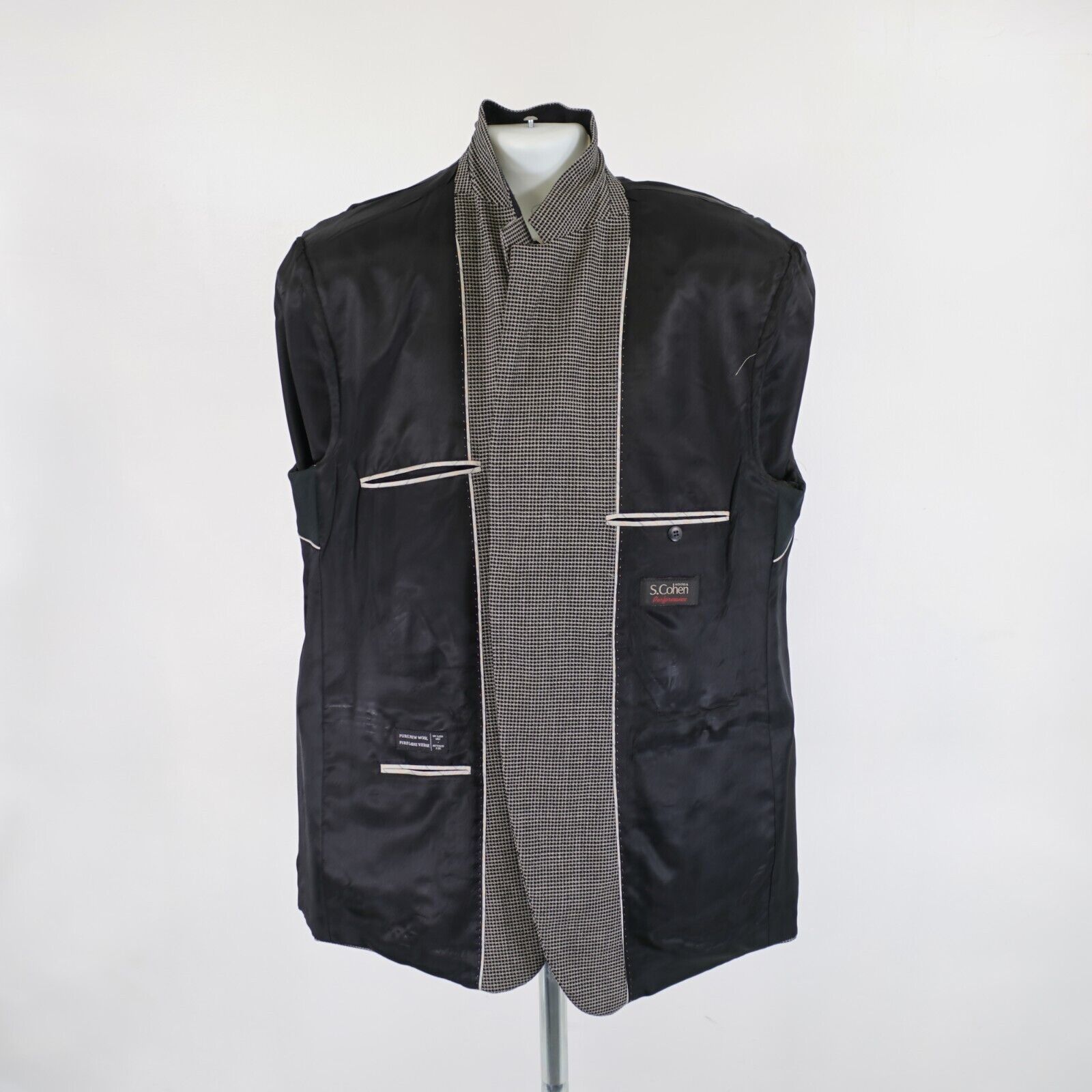 Other Montreal S. Cohen Performance Tweed Textured Wool Black Tan Size 48L - 11 Thumbnail