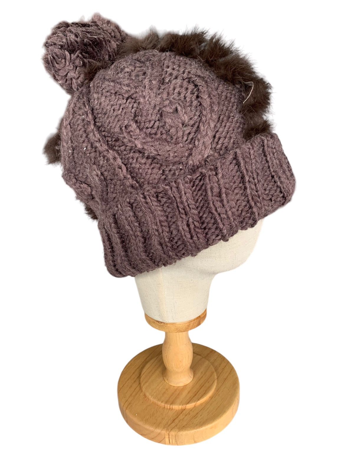 14th Addiction × Japanese Brand × Le Grande Bleu (L.G.B.) Punk Bondage style Fur Distressed crochet knit Beanie hats Size ONE SIZE - 7 Thumbnail