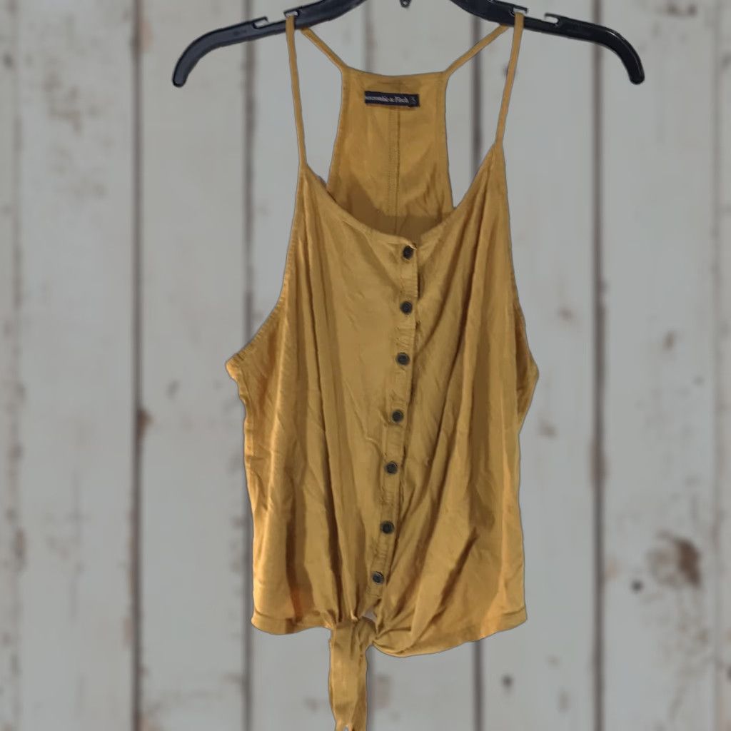 Abercrombie & Fitch Abercrombie & Fitch Yellow Button-Up Tank Top Womens Size XL Racerback Casual Lightweight Size XL / US 12-14 / IT 48-50 - 1 Thumbnail