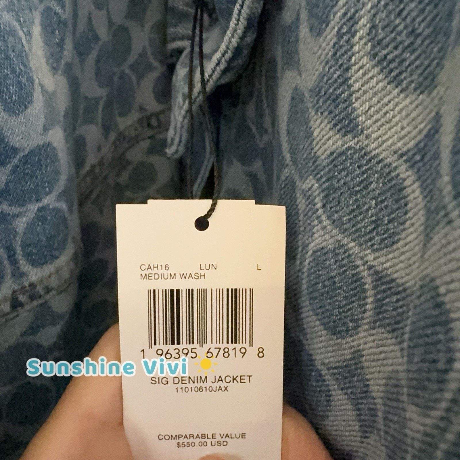 Coach NWT COACH Denim Jacket Woman's CAH16 Large Size L / US 10 / IT 46 - 3 Thumbnail