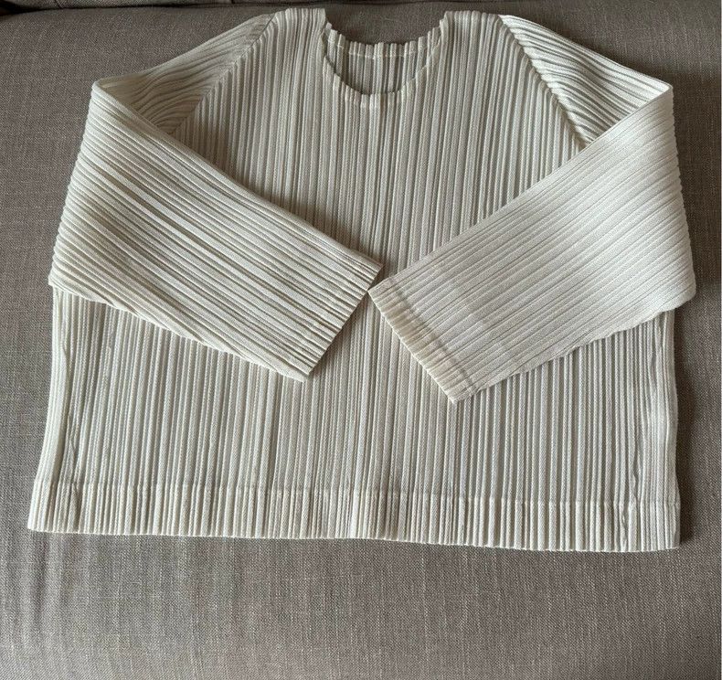 Issey Miyake Issey Miyake size:3 A white cotton and linen women's top Size S / US 4 / IT 40 - 1 Thumbnail