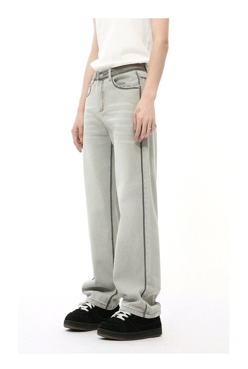 Japanese Brand × Jean Retro drape straight-leg loose jeans with visible stitching Size US 32 / EU 48 - 2 Thumbnail
