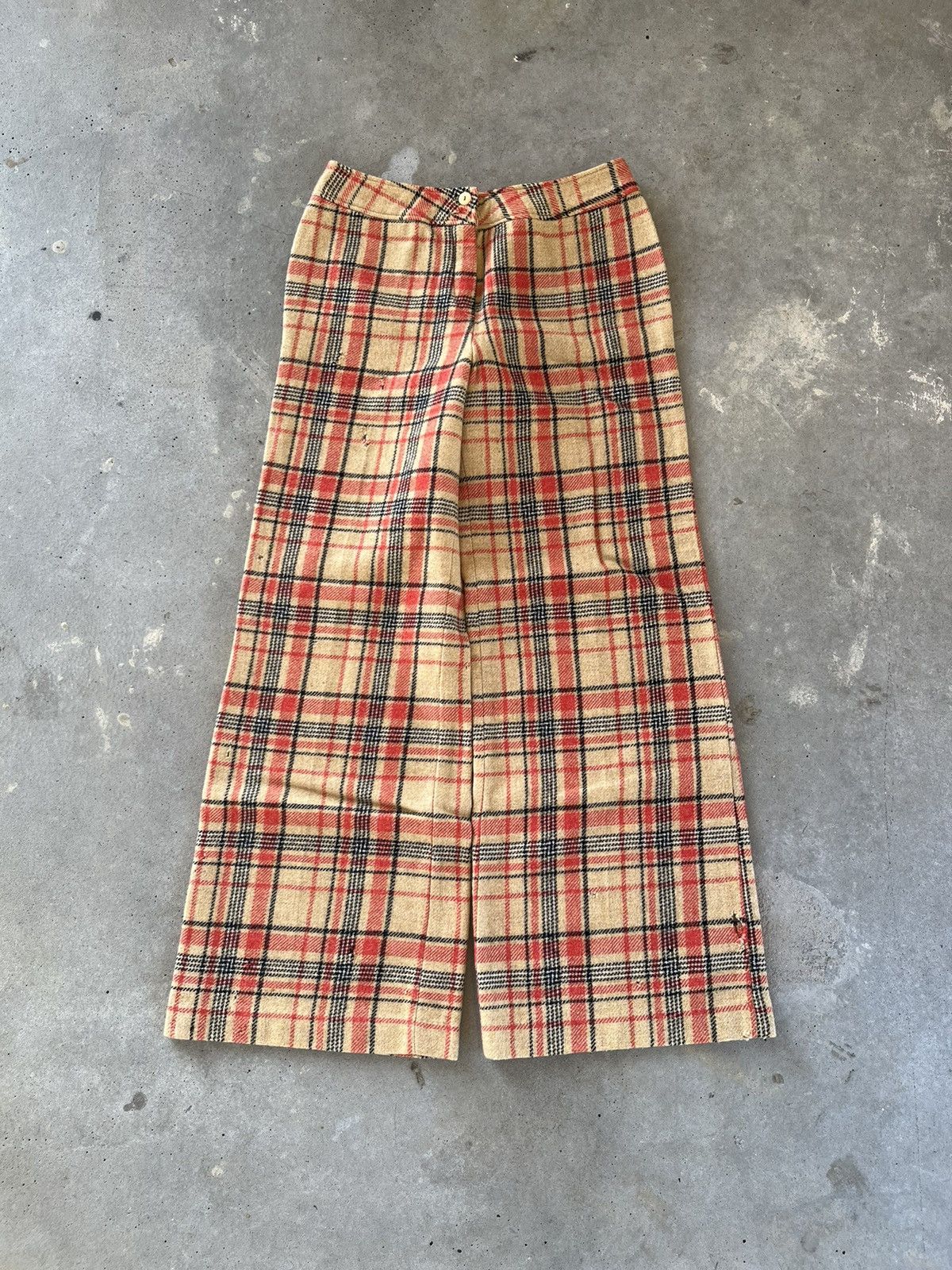 Vintage 1970’s Wool Plaid Flared Dress Pants Size US 28 / EU 44 - 1 Thumbnail