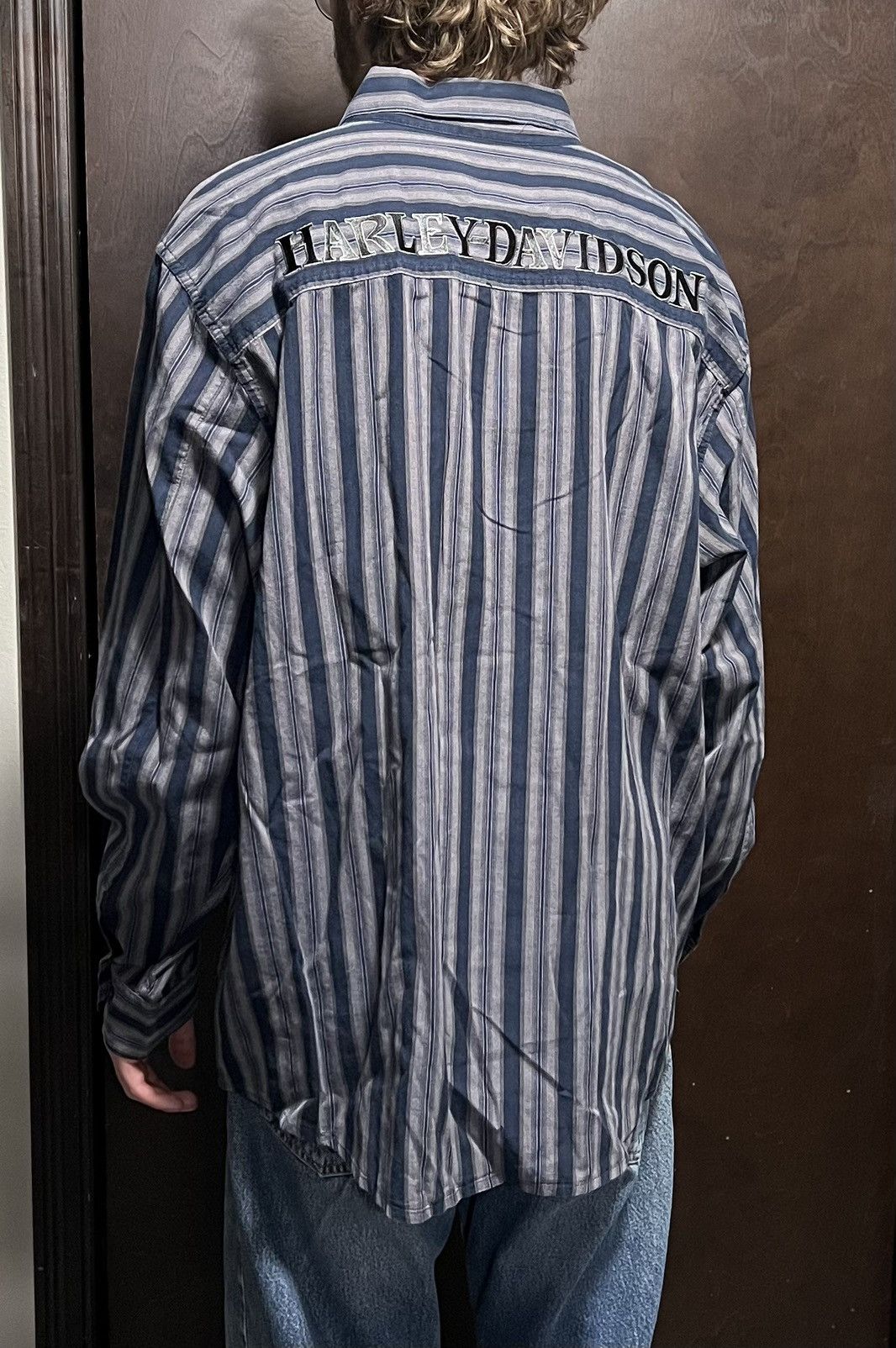 Harley Davidson × Vintage Embroidered Harley Davidson Button Up Shirt Size US XL / EU 56 / 4 - 2 Thumbnail