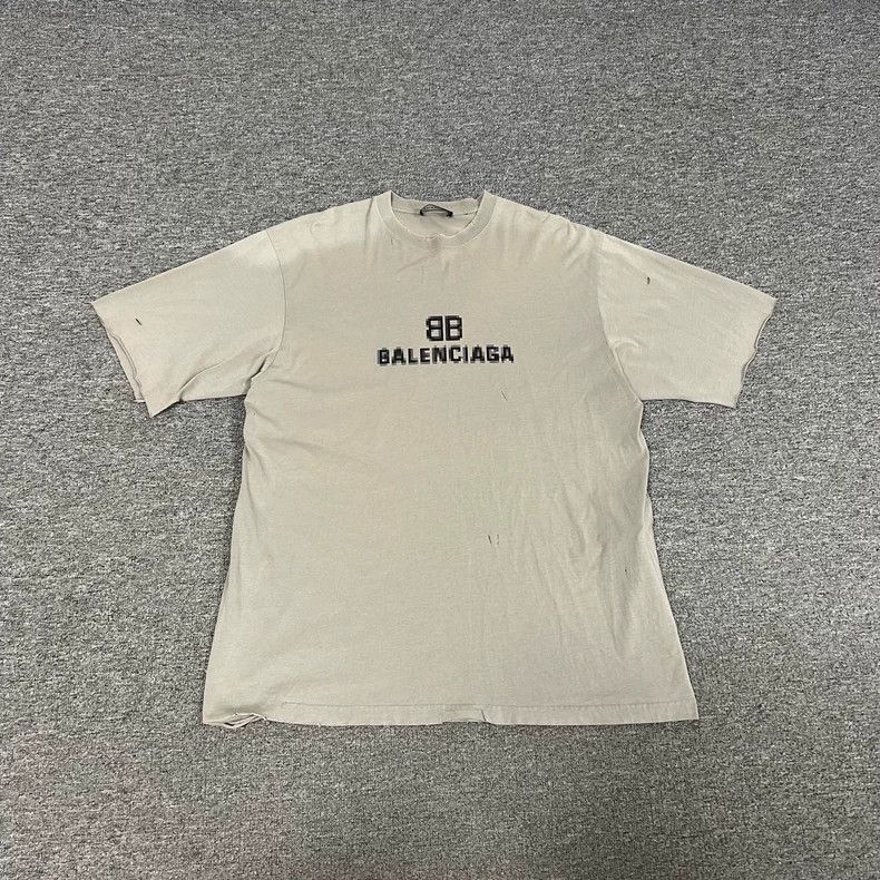 Balenciaga Balenciaga Mosaic Double B Printed Short Sleeve 2502-Nextar Size US XXS / EU 40 - 1 Thumbnail