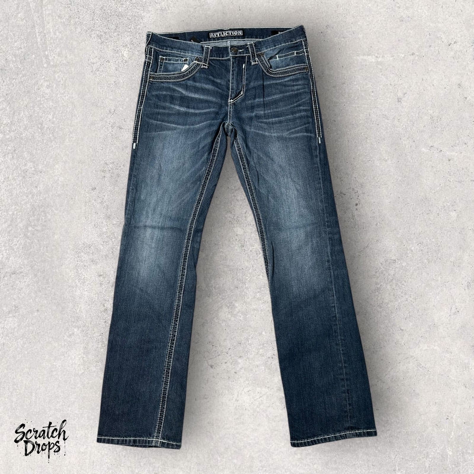Affliction Affliction Men's Jeans Size 36x32 Vintage Y2K Embroidered Size US 36 / EU 52 - 1 Thumbnail