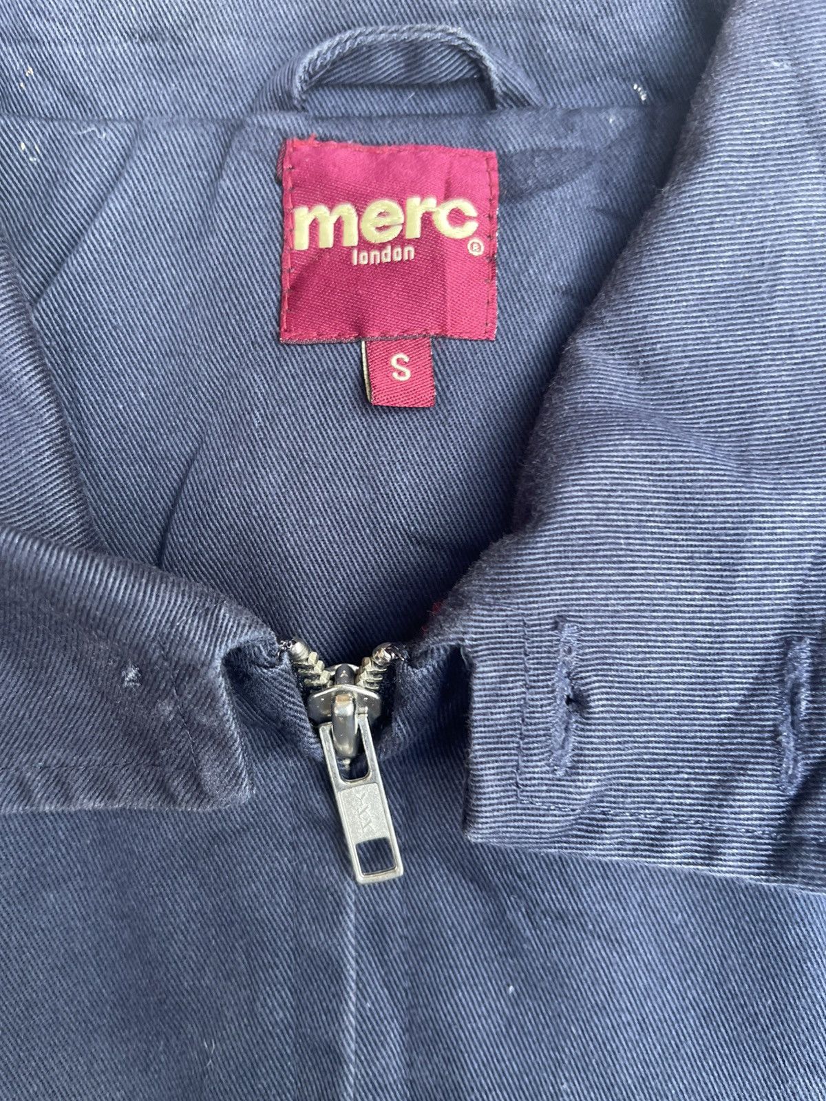 Merc Merc London Navy Zip Jacket Ribbed Hem, Button Pockets Size US S / EU 44-46 / 1 - 3 Thumbnail