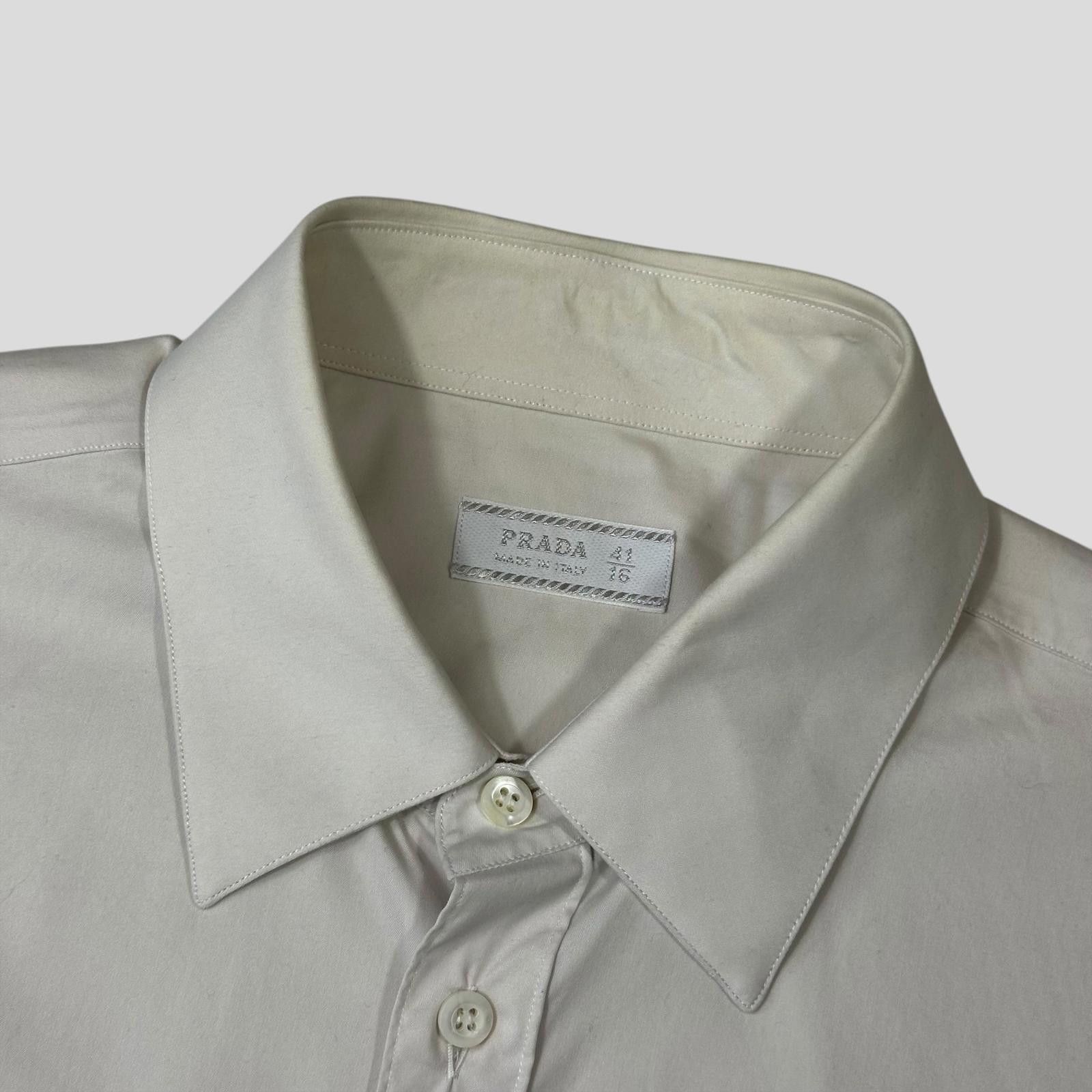 Prada Prada 90’s Pearl White Smart Co-nylon Button Up Shirt - L Size US L / EU 52-54 / 3 - 2 Thumbnail