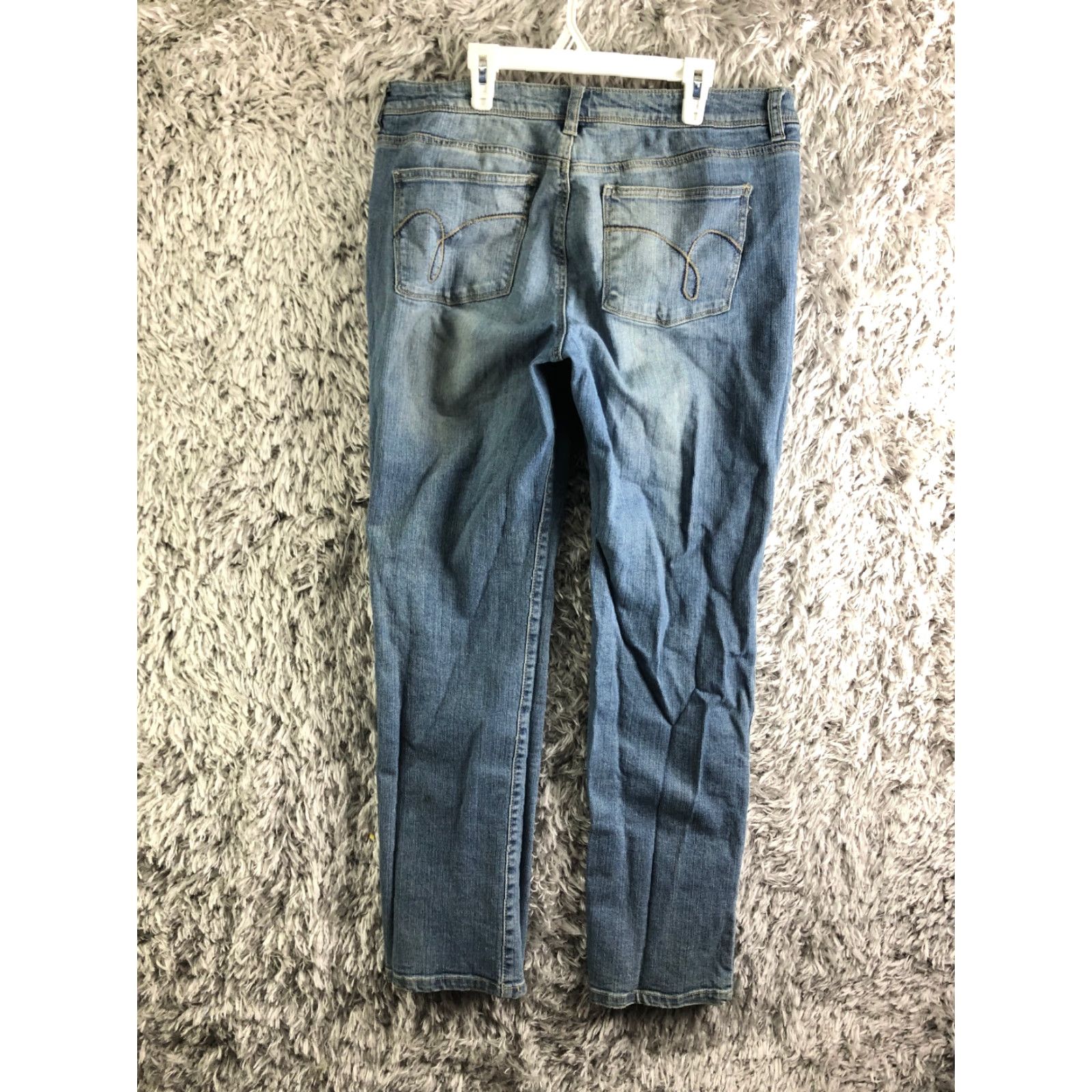 Denime VINTAGE AJ Ashley Straight Leg Womens Size 12 Long Mid Rise Medium Wash Blue Denim Jeans Size 34" / US 12 / IT 48 - 5 Thumbnail