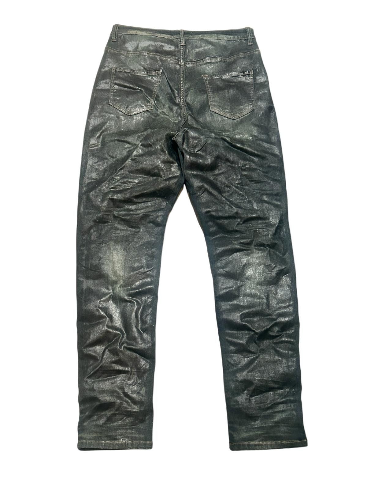 Other Vintage Blue and Green Darkwash Waxed Denim - Slim Fit Size US 31 - 1 Thumbnail