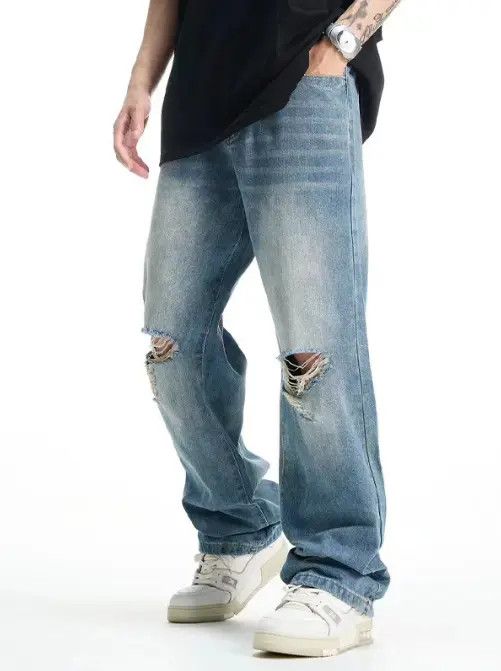 Japanese Brand Minako x Rina Fashion high street cool ripped jeans y2k Size US 34 / EU 50 - 4 Thumbnail