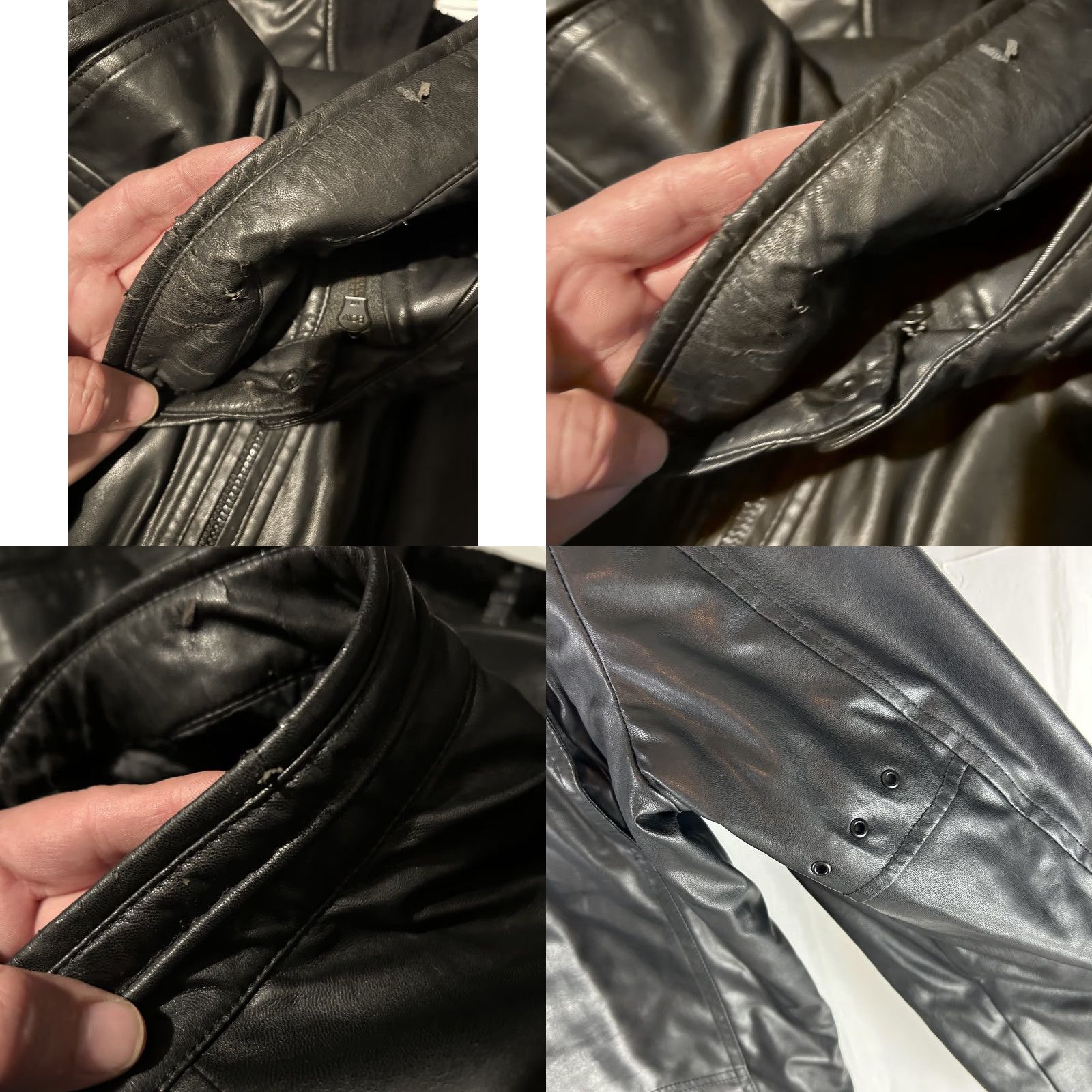 Vintage Marc New York Jacket Mens XL Black Faux Leather Motorcycle Quilted Zip Pockets Size US XL / EU 56 / 4 - 10 Thumbnail