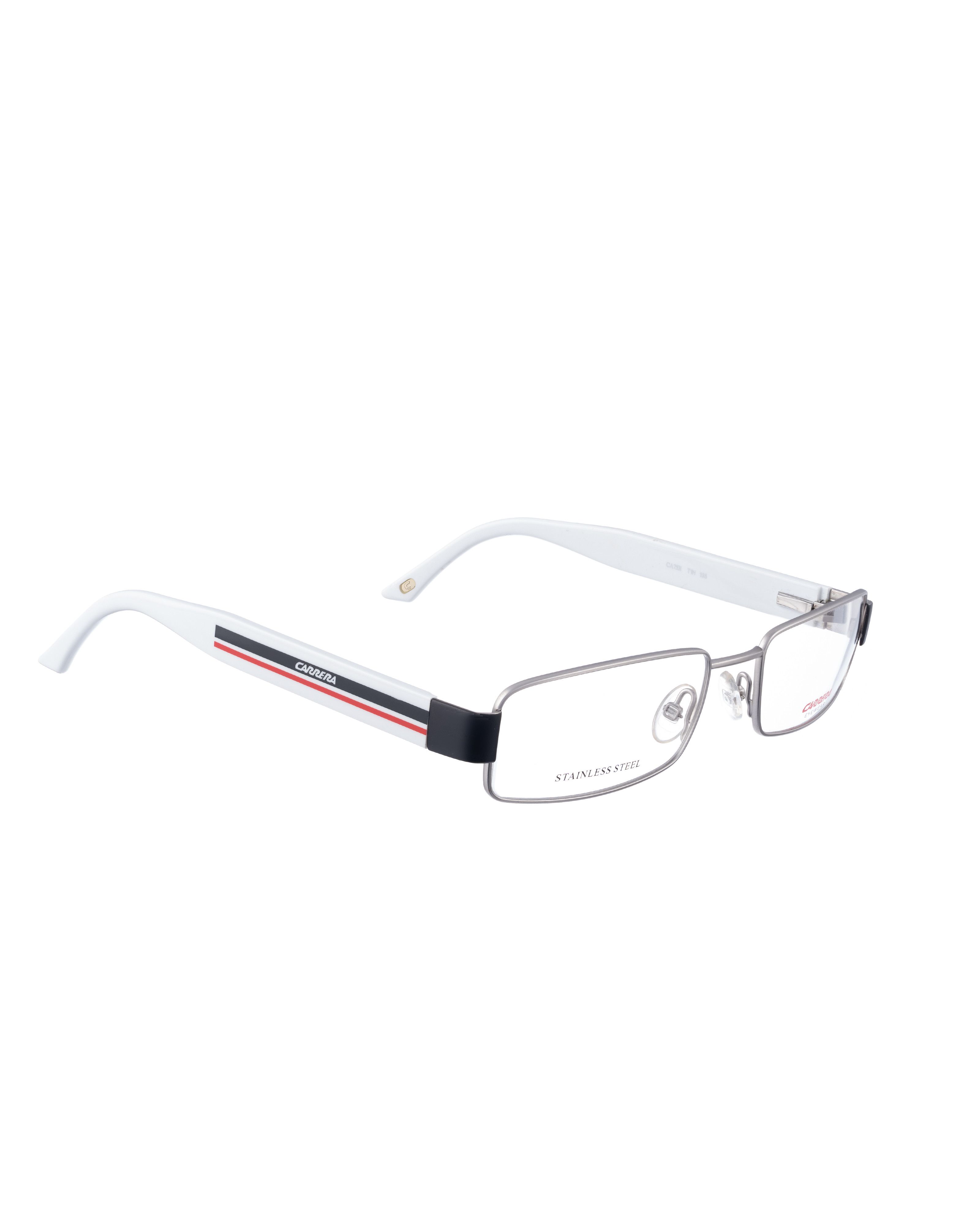Carrera Carrera 90s Rectangular Glasses & White Temples Red Stripes Size ONE SIZE - 2 Thumbnail