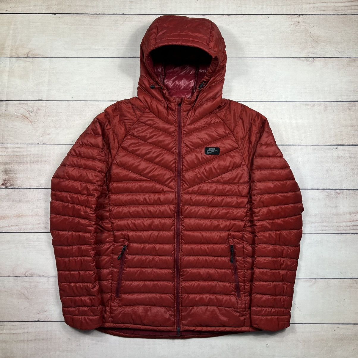Nike Nike Puffer Down Jacket Tech Fleece Red Burgundy Size US L / EU 52-54 / 3 - 1 Thumbnail