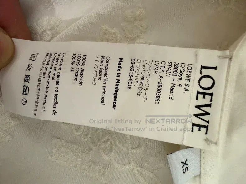 Loewe Loewe White long printed shirt Size XS / US 0-2 / IT 36-38 - 4 Thumbnail