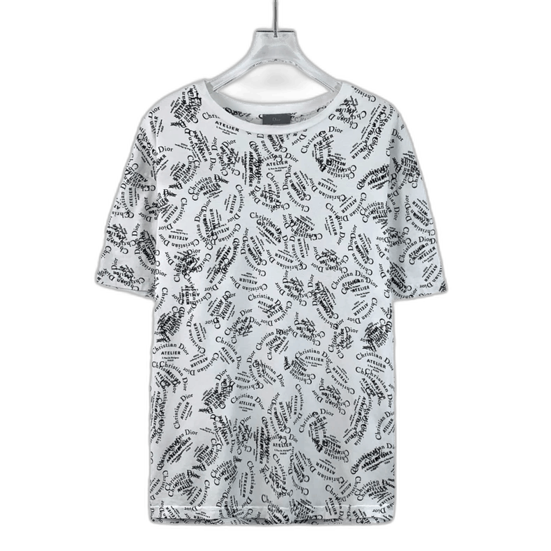Dior Dior White Logo Print Cotton T-Shirt Size US S / EU 44-46 / 1 - 1 Thumbnail