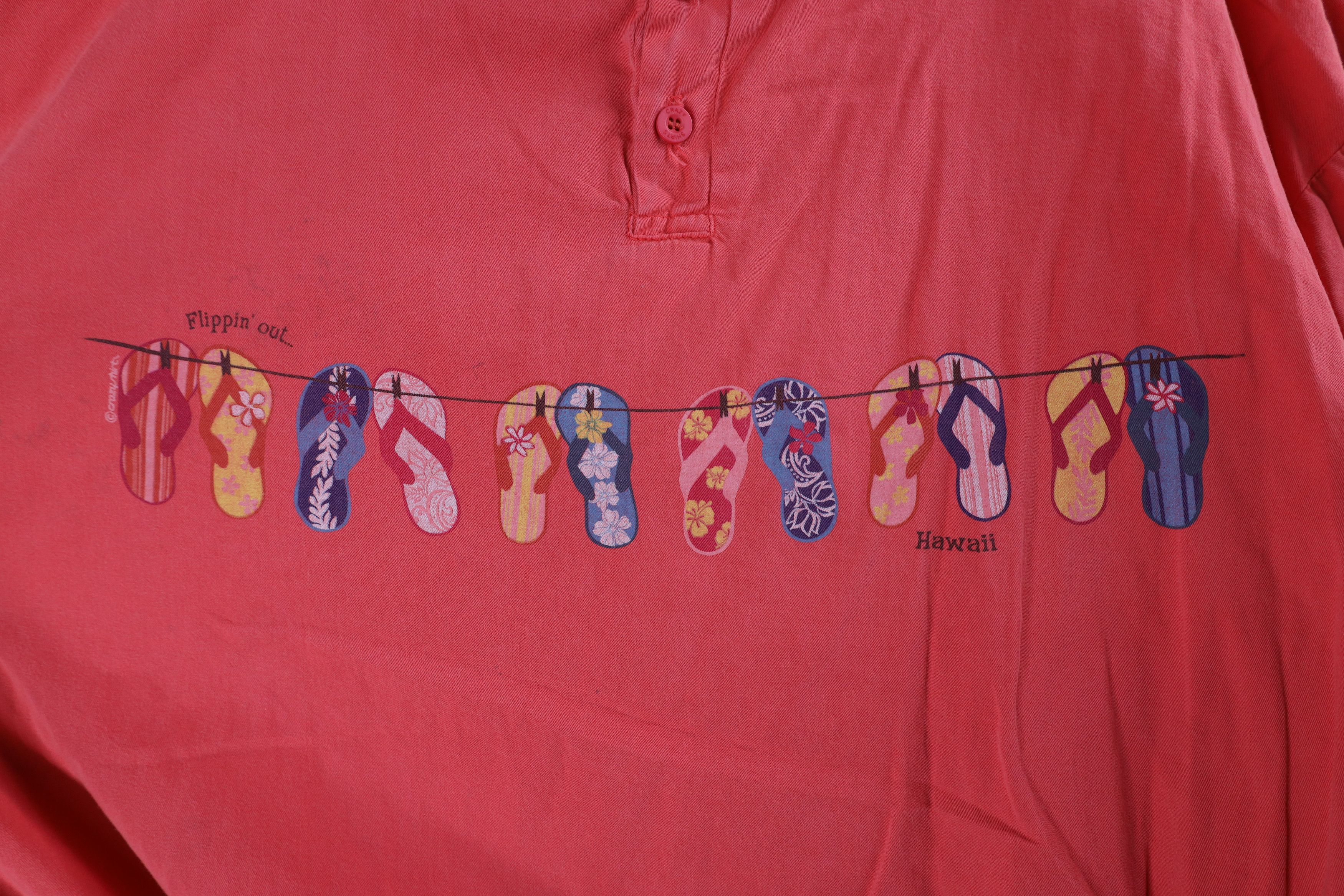 Vintage Vintage 90s Streetwear Flip Flop Pullover Henley Jacket Pink Size L / US 10 / IT 46 - 7 Thumbnail