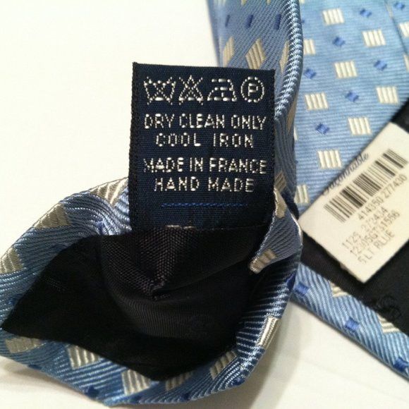 Faconnable FACONNABLE MEN'S NEW BLUE SILK TIE WIDTH: 3 3/4" Size ONE SIZE - 5 Thumbnail