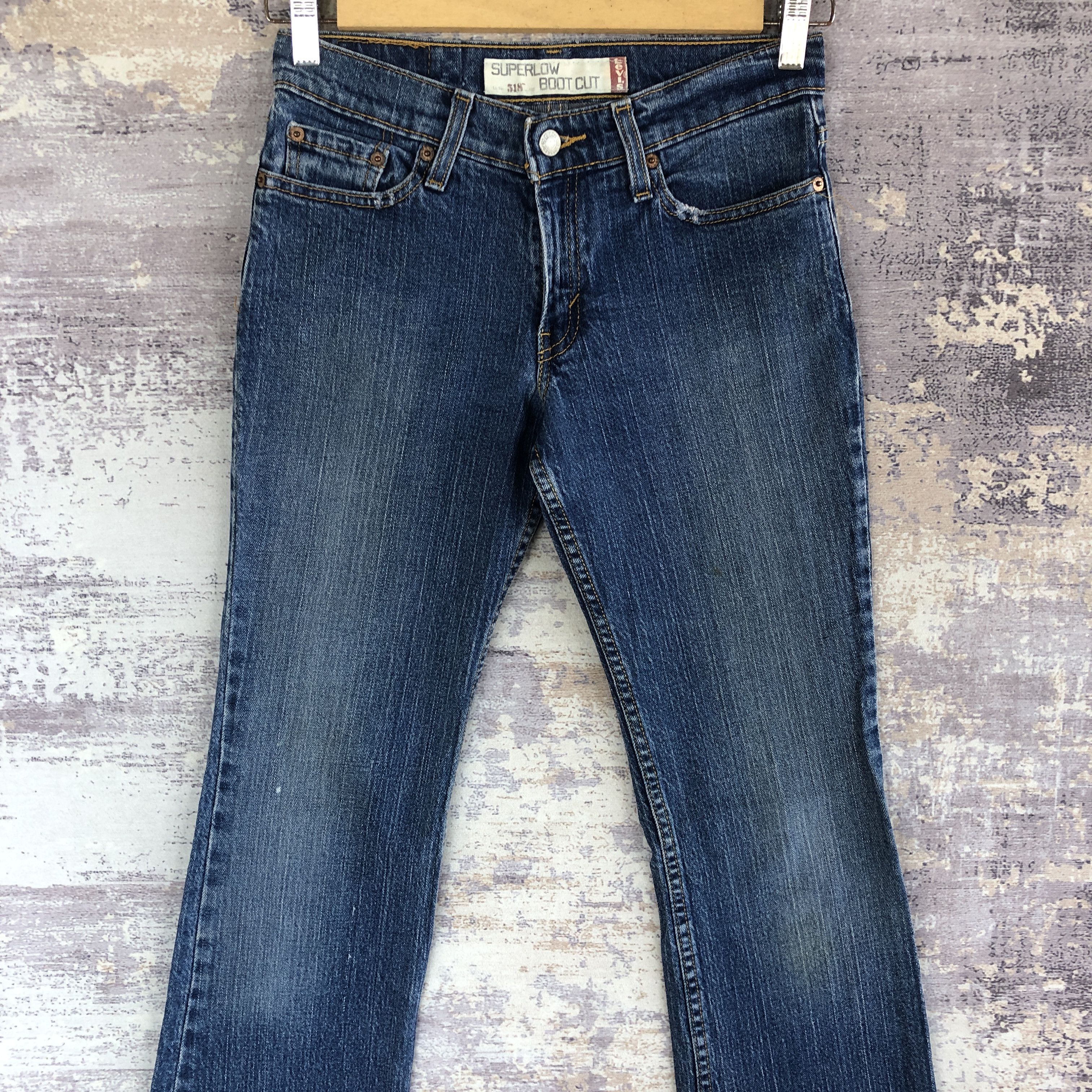 If Six Was Nine Vintage Levis 518 Boot Cut Flare Jeans Levi's Wide Leg Denim Size 26" / US 2 / IT 38 - 3 Thumbnail