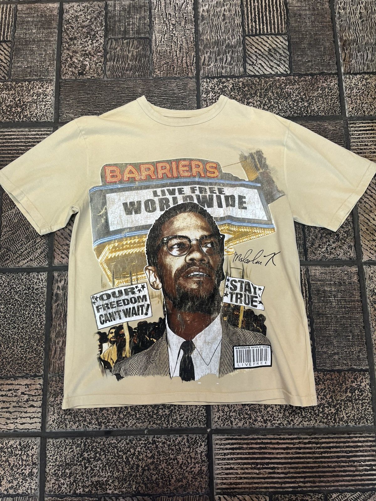 Barriers Barriers Malcolm X Tee " Biege “ Sz Small Size US S / EU 44-46 / 1 - 1 Thumbnail
