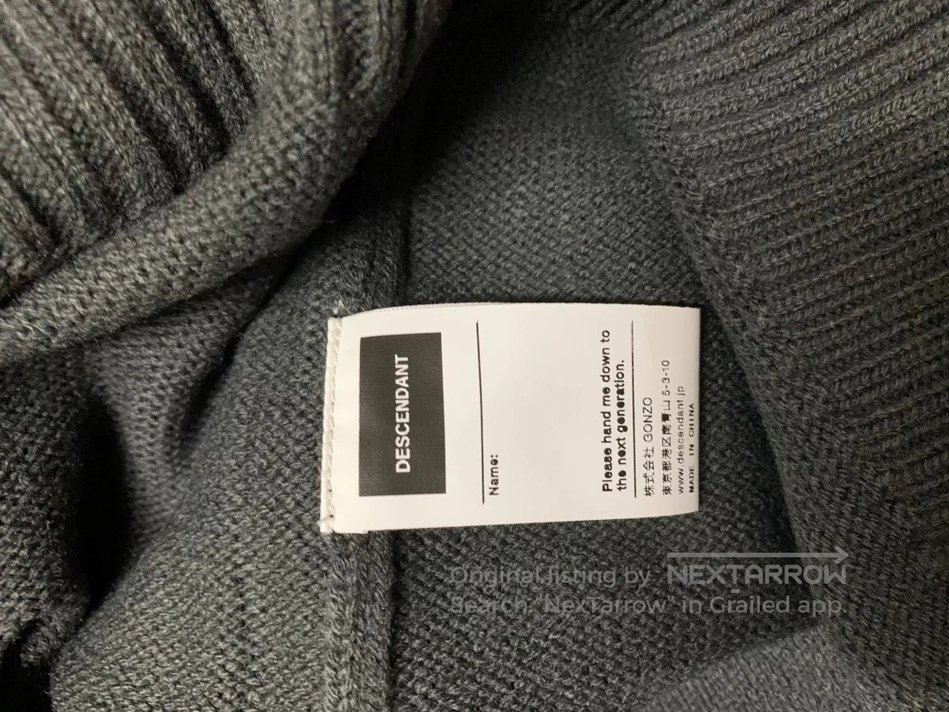 Descendant gray strand mock neck knitted sweater for men. Size US M / EU 48-50 / 2 - 8 Thumbnail