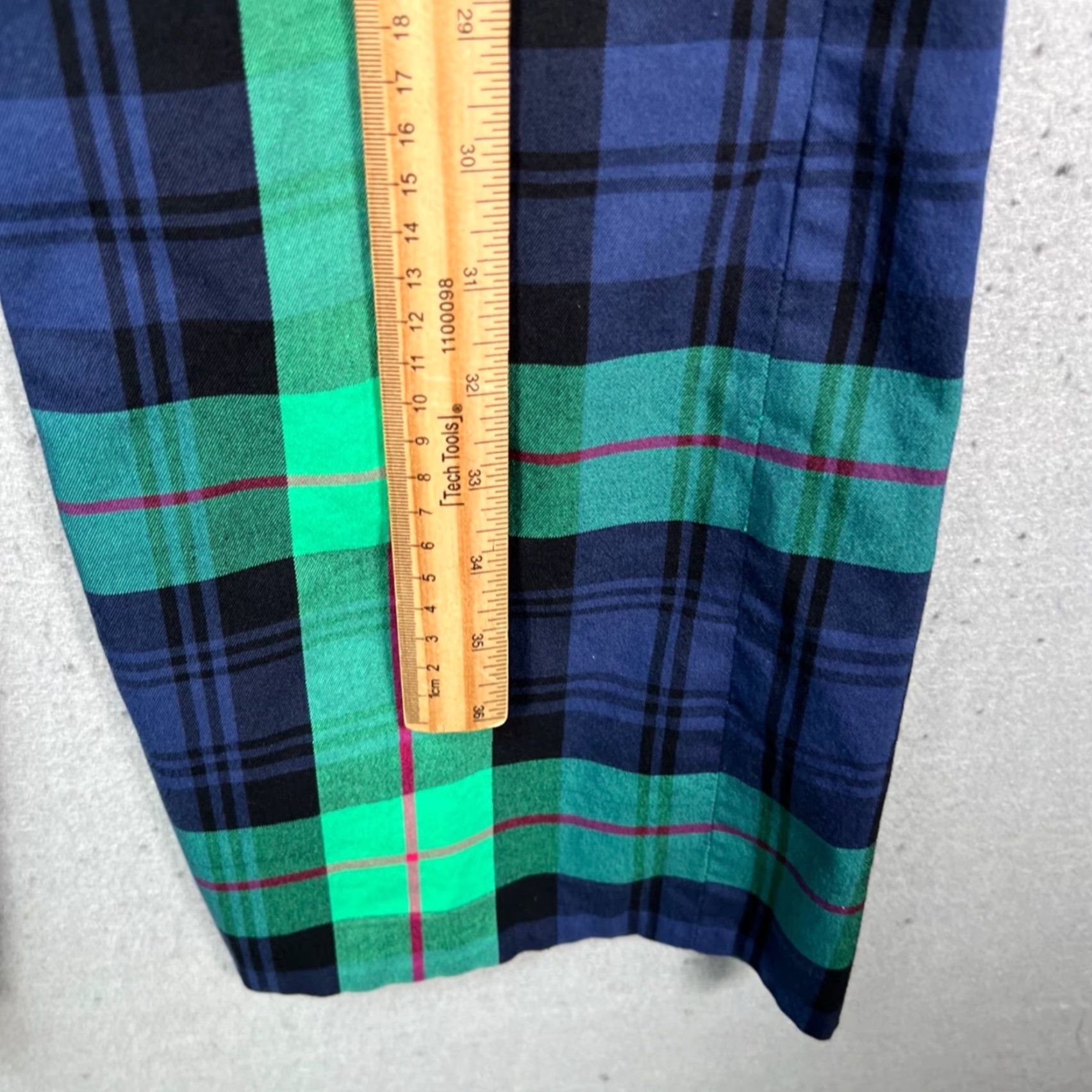 Lilly Pulitzer Lilly Pulitzer Womens 2 Pants Navy Blue Green Plaid Tartan Chino Straight 31 In Inseam Adult Regular Size 2 Womens Size 26" / US 2 / IT 38 - 5 Thumbnail