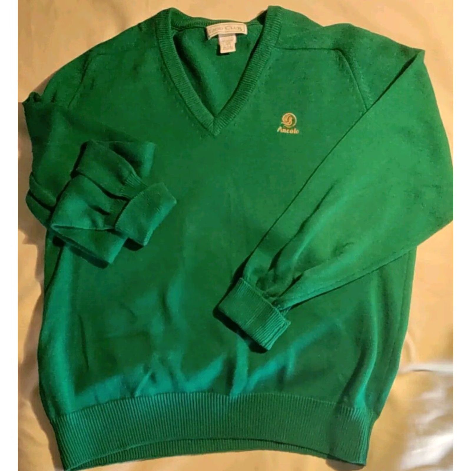 VINTAGE IZOD Golf Crewneck Sweater Men's Teal Green Cotton