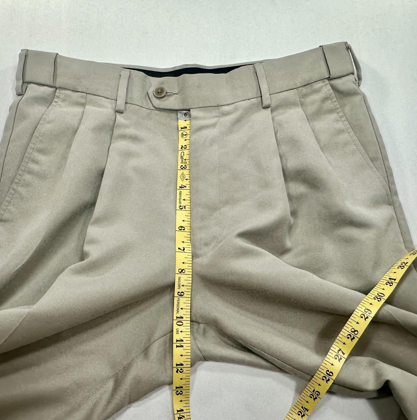 Savane Savane Pleated Straight Leg Chinos Beige Mens 33/30 Size US 33 - 4 Thumbnail