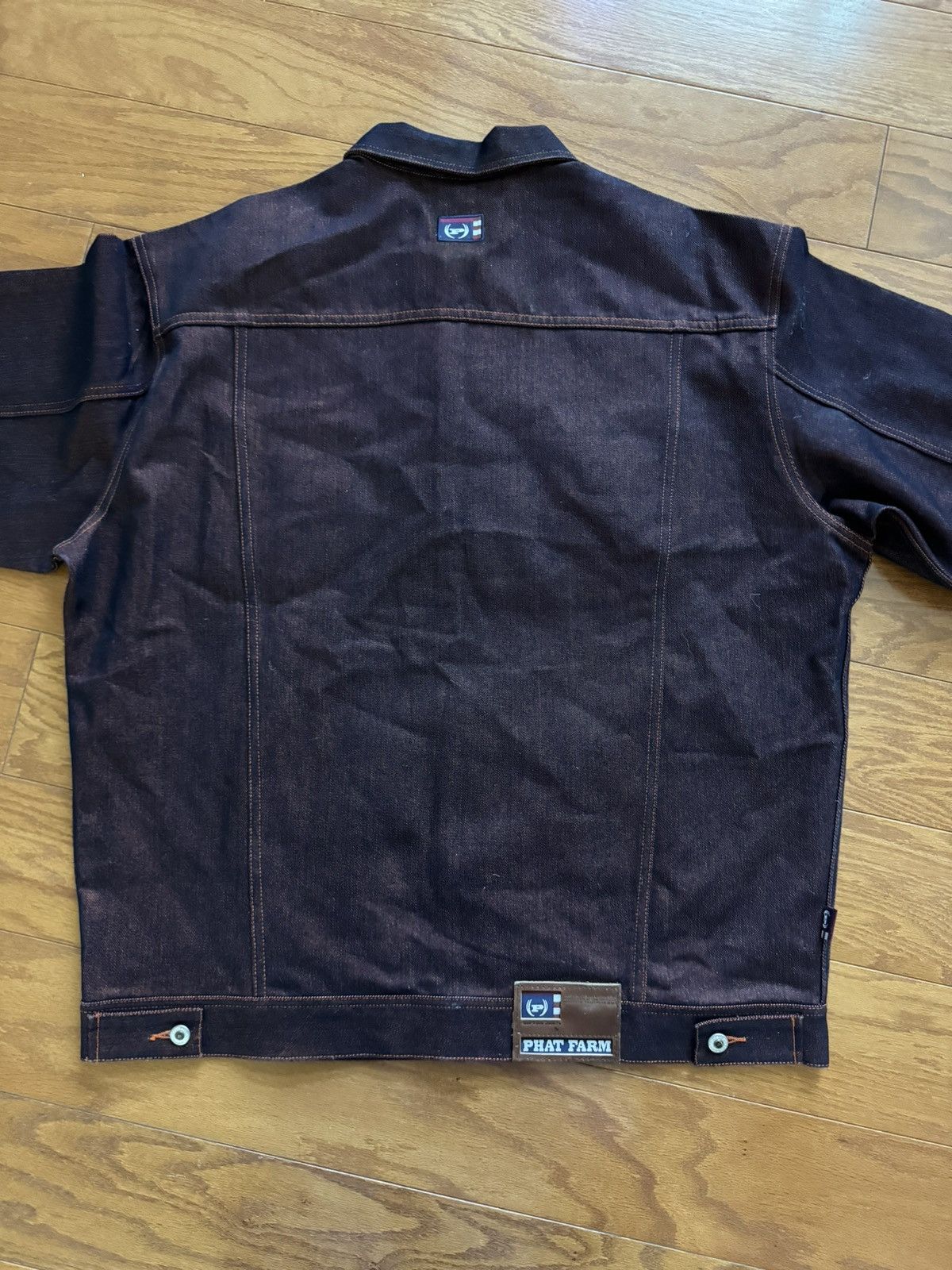 Phat Farm Vintage Phat Farm Denim Jacket Orange Menswear Streetwear Size US XXL / EU 58 / 5 - 5 Thumbnail