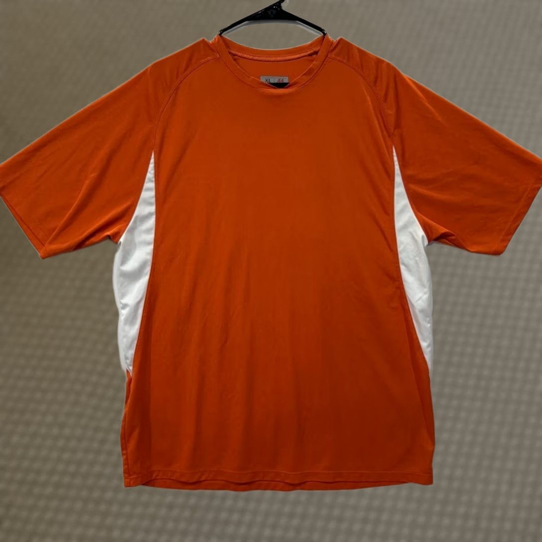 Vintage A4 Men's XL Orange White Raglan Short Sleeve Athletic Performance Shirt Size US XL / EU 56 / 4 - 1 Thumbnail