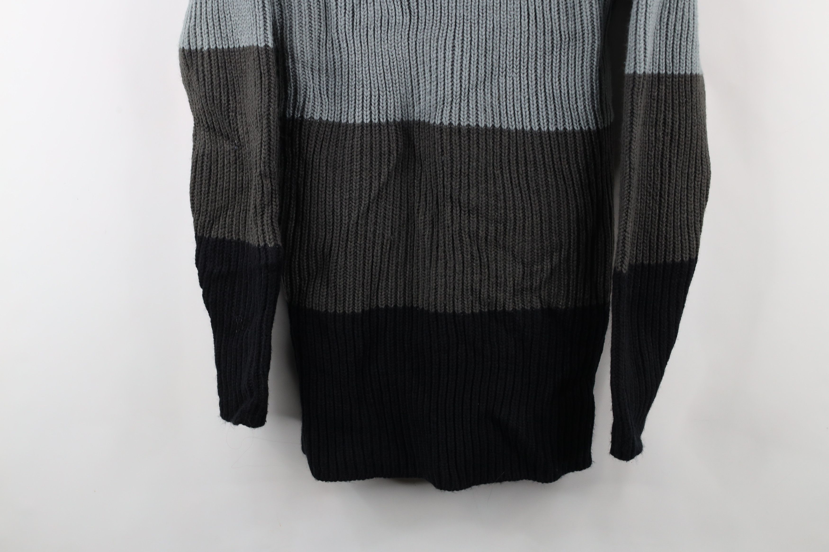 Vintage Vintage 90s Streetwear Block Ribbed Knit Turtleneck Sweater Size L / US 10 / IT 46 - 3 Thumbnail