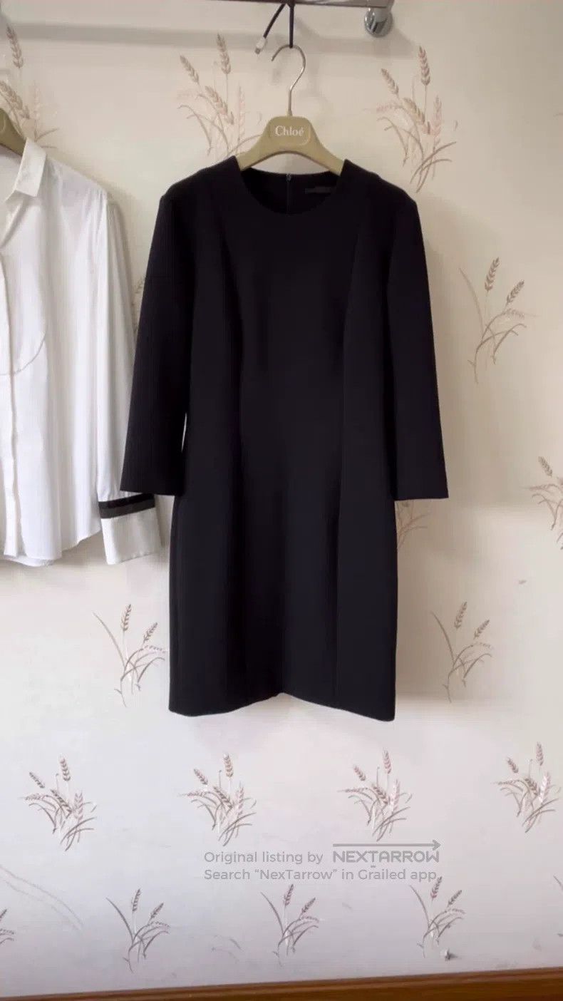 The Row size 4 Deep blue elegant long-sleeve dress