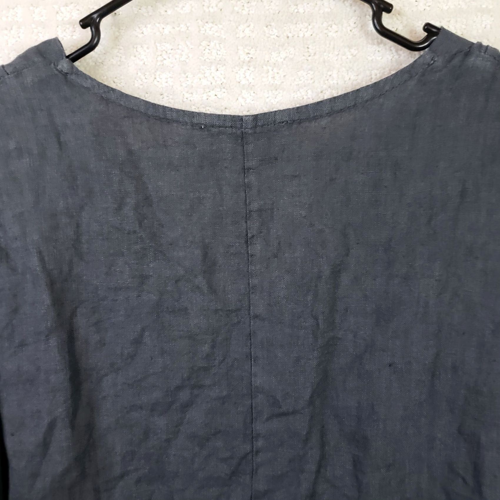 Vintage Cobblestone Living Blouse Sleeveless Tunic Women's XL Gray Linen Boat Neck Pullover Casual Boho Beach 22" ARMPIT-TO-ARMPIT Size XL / US 12-14 / IT 48-50 - 6 Thumbnail