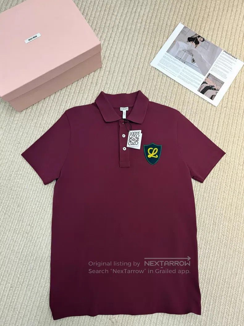 Loewe Loewe Burgundy Short Sleeve Polo Shirt Size M / US 6-8 / IT 42-44 - 1 Thumbnail