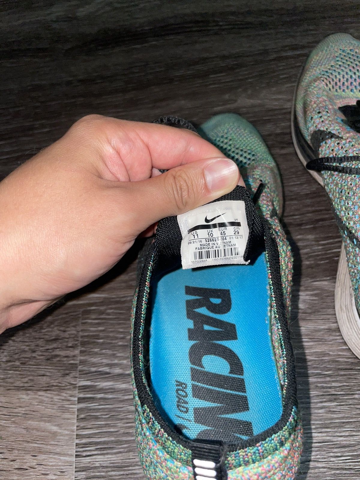 Nike Nike Flyknit Racer “Multicolor” Size US 11 / EU 44 - 6 Thumbnail