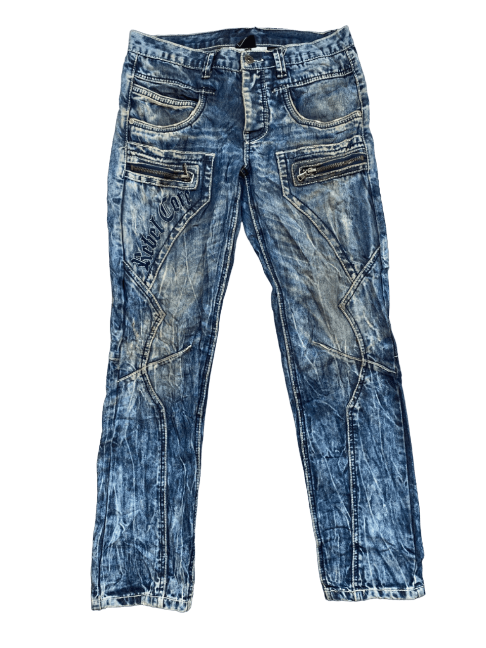 If Six Was Nine × Le Grande Bleu (L.G.B.) Distressed Rainbow Bush Pants Jeans Size US 32 / EU 48 - 1 Thumbnail