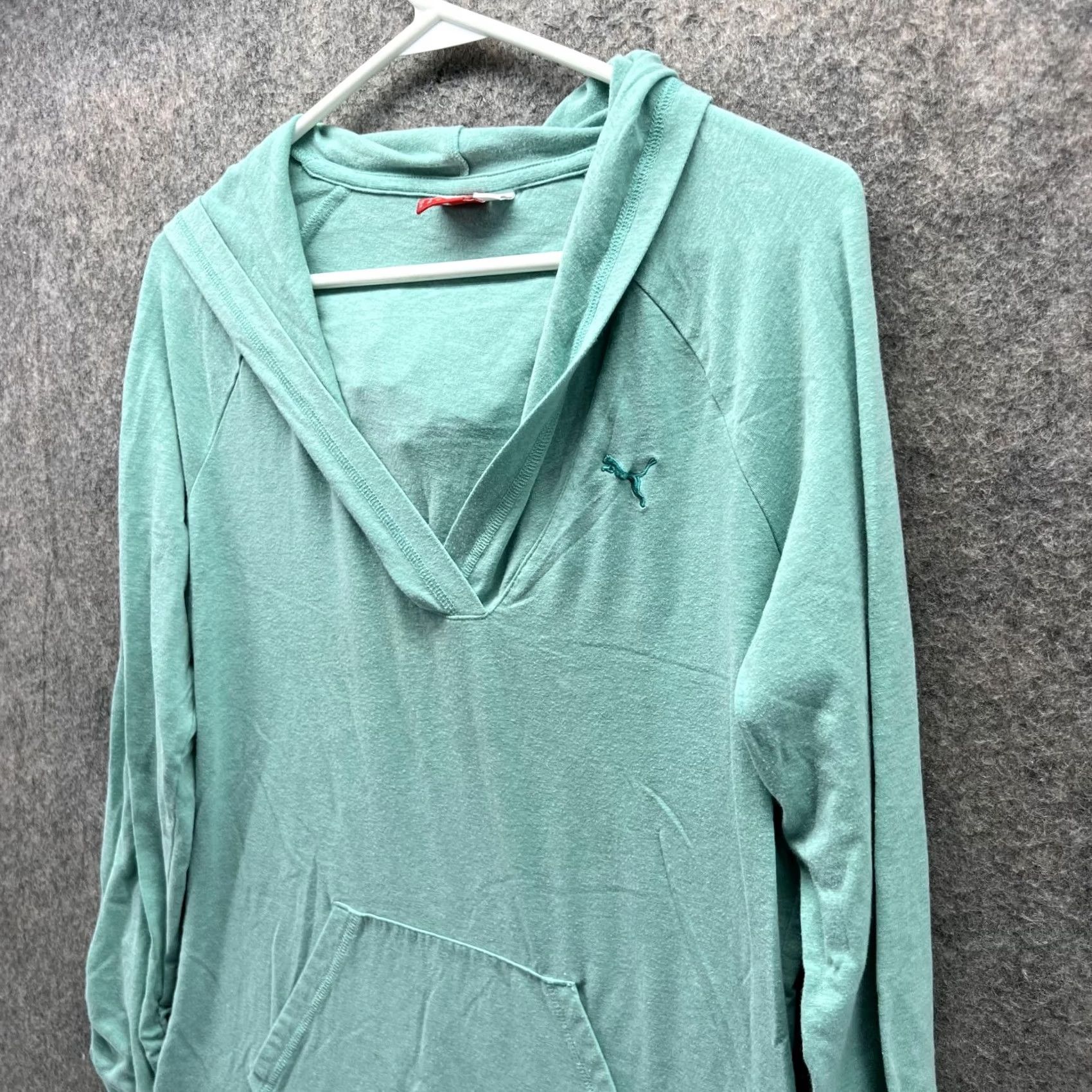 Puma VINTAGE? No. Puma Sweater Women Medium Teal Blue Hoodie Sweatshirt Pullover Sportlifestyle Size M / US 6-8 / IT 42-44 - 4 Thumbnail